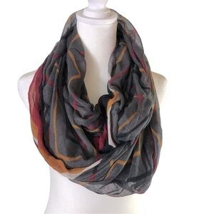 NEW Infinity Scarf Lightweight 70inches round 31 inches wide Grey Red Tan Black
